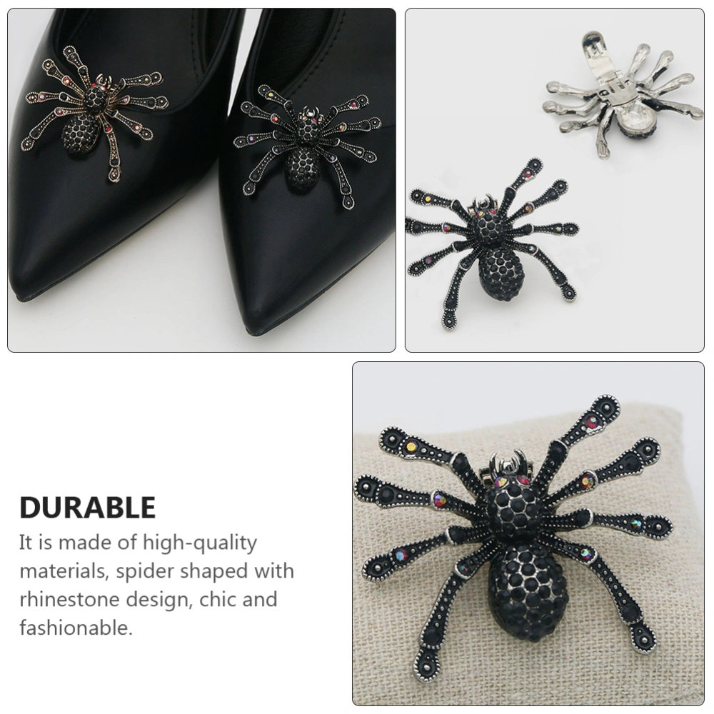 1pc Rhinestone Spider Shoes Clip Buckle Women Girl Decorative High Heel Accessories