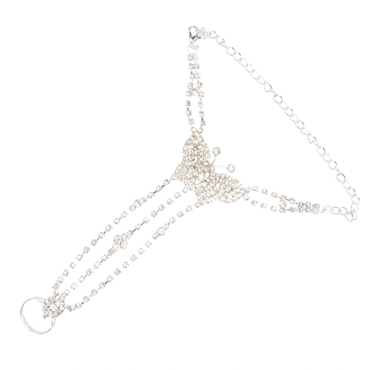 Bride Rhinestone Anklet Beautiful Beach Ankle Chain Delicate Ankle Jewelry Foot Hanging Chain Pendant for Women Girls (1536)