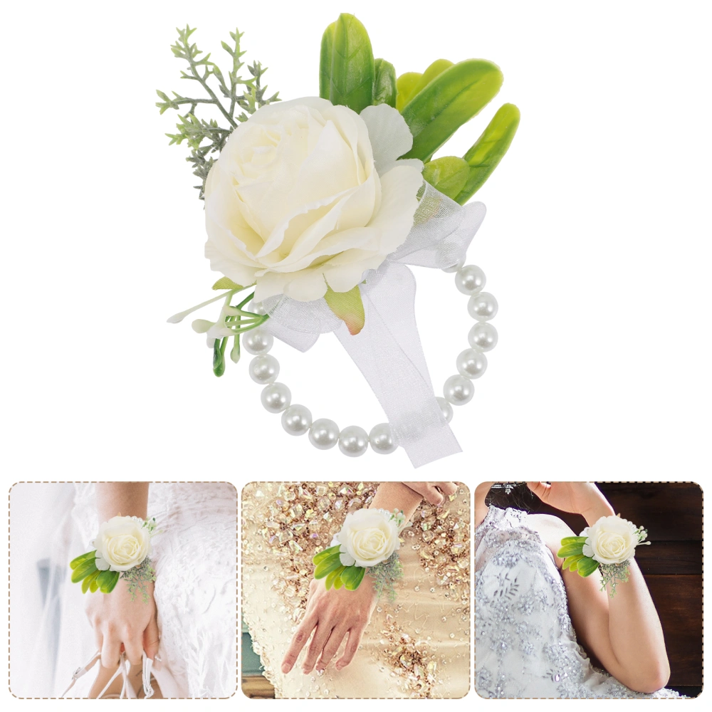 2pcs Wedding Bridal Wrist Flower Bride Hand Flower Decoration Costume Accessory