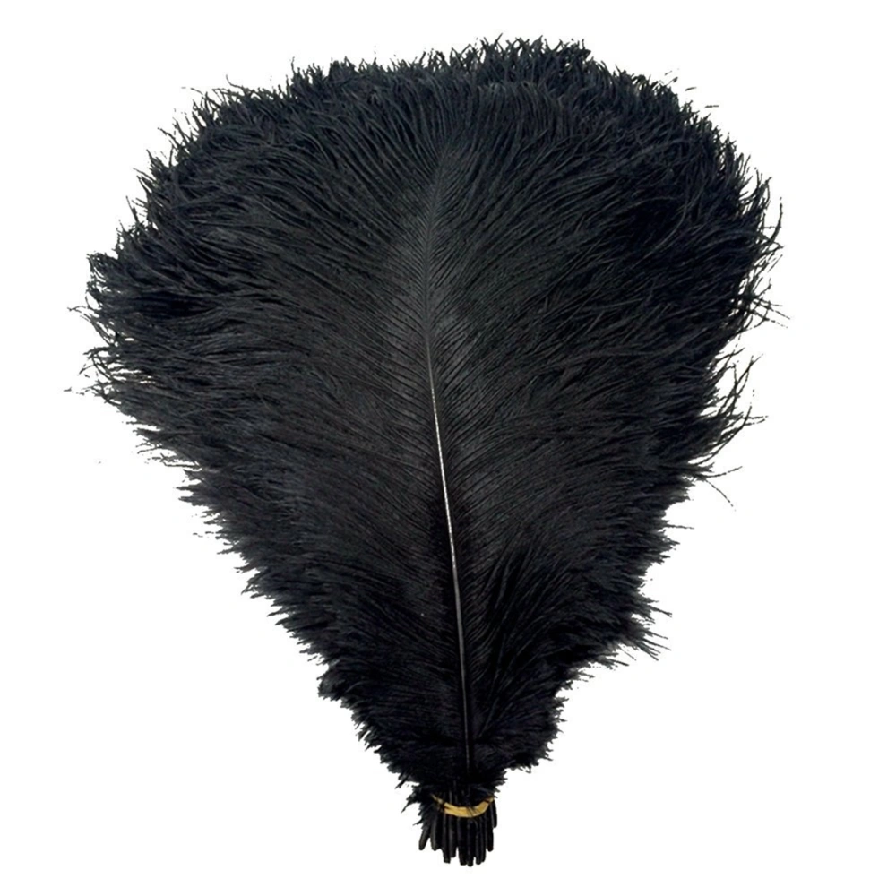 50pcs 30-35cm Artificial Ostrich Feathers Decoration Feathers for Holiday /Party /Dress /Home (Black)