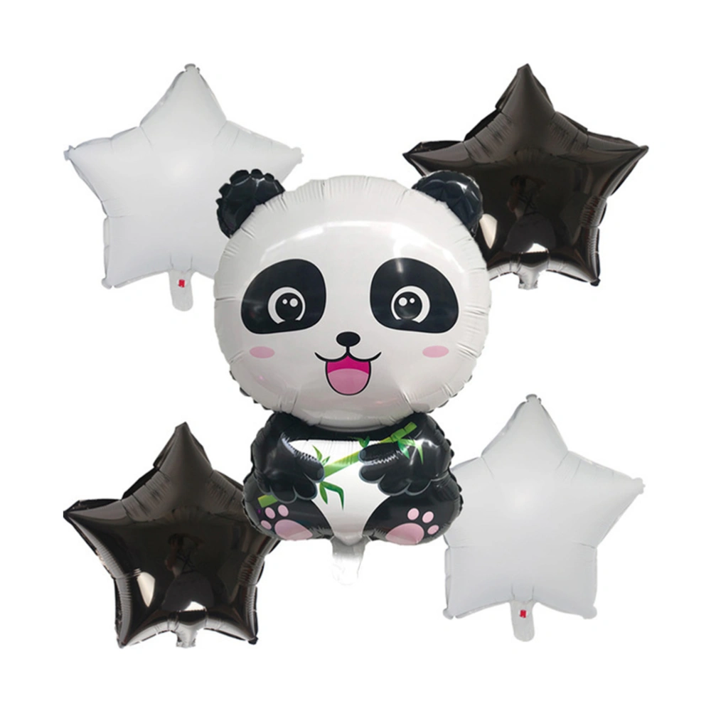 5 Pcs Aluminum Film Balloons Cartoon Panda and Pentagram Balloons Lovely Balloons Wedding Kids Birthday Party Room Layout Balloons