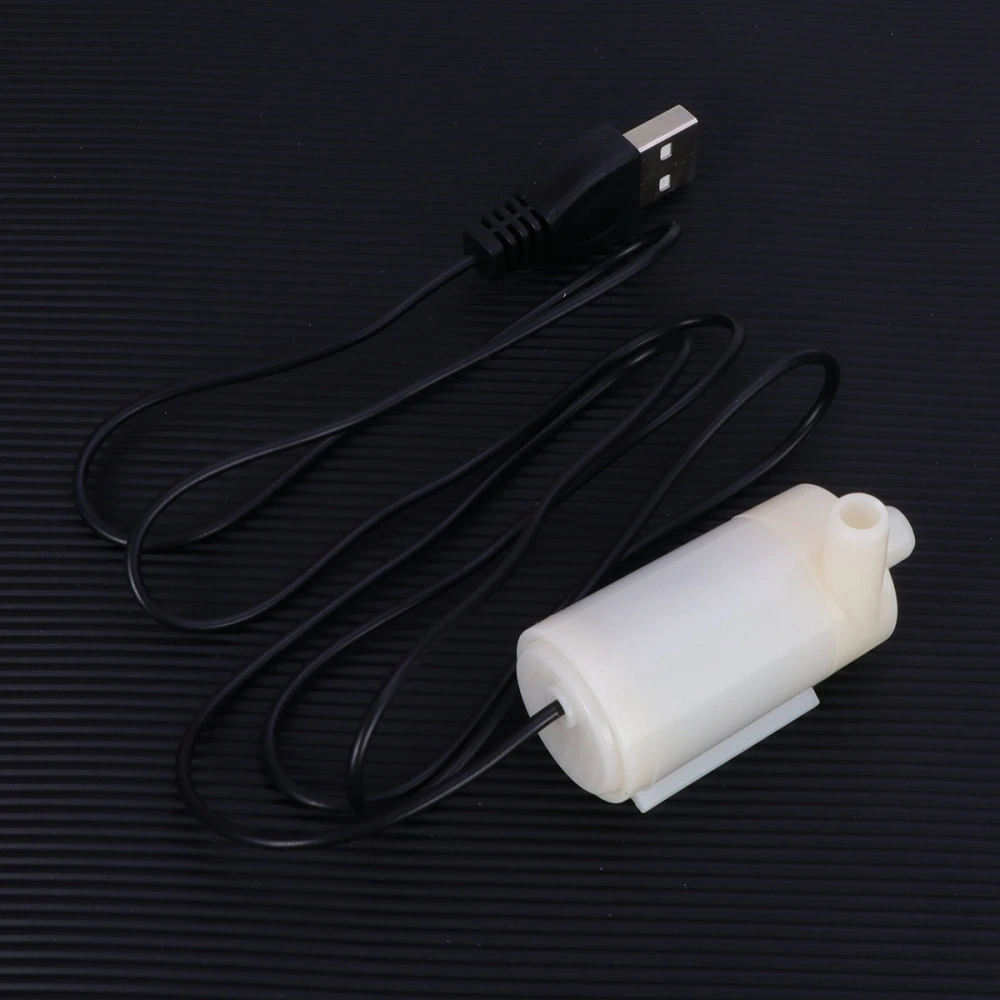 USB 1 Meter Cable Micro Water Pump Mini Submersible Pump Fountain Pump Aquarium Water Pump Small DC Motor Water Pump White (Amphibious Design)