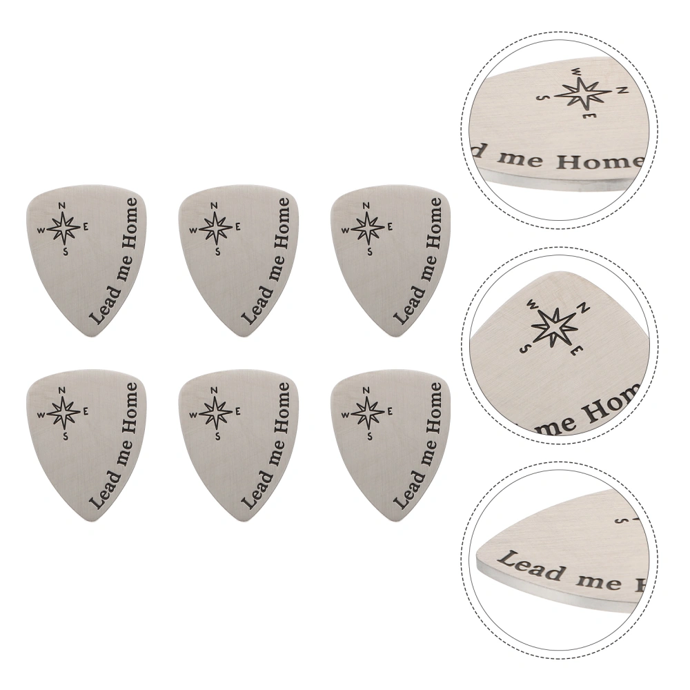 6Pcs Stylish Printed Guitar Picks Practical Ukulele Guitar Accessories (Silver)