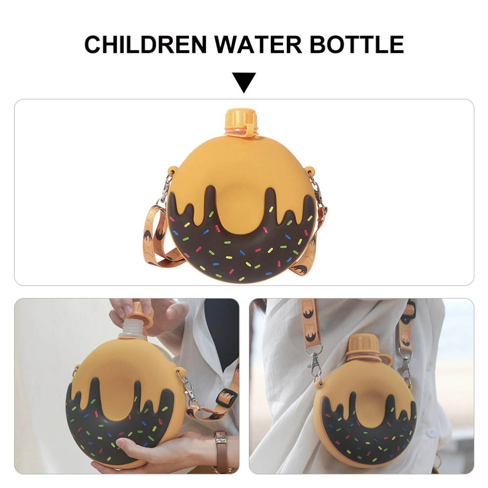 1 Pc 250ml Doughnut Shape Water Bottle Portable Outdoor Children Silicone Water Cup