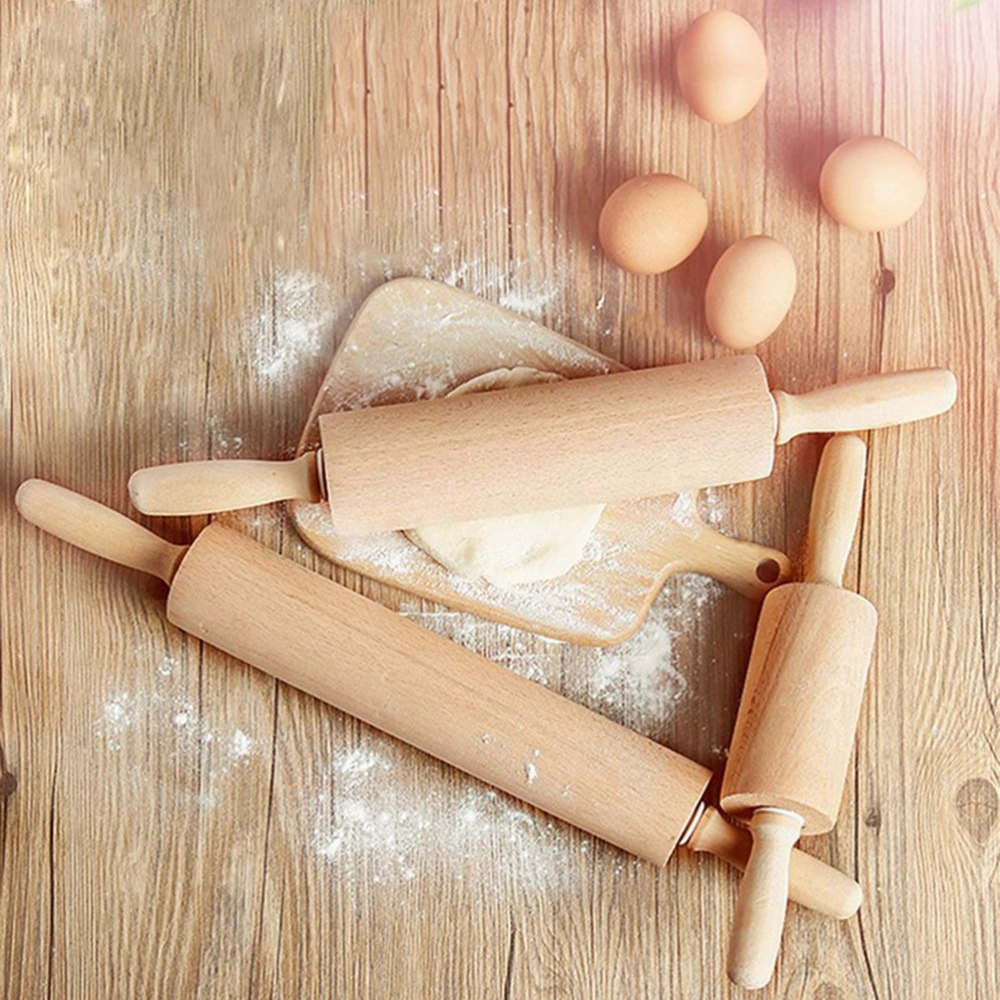 2 Pcs 47x6cm Wooden Rolling Pin Unpainted Wax Free Smooth Dough Roller for Baking Bread Pastry Cookies Pizza Pie Fondant - Size L