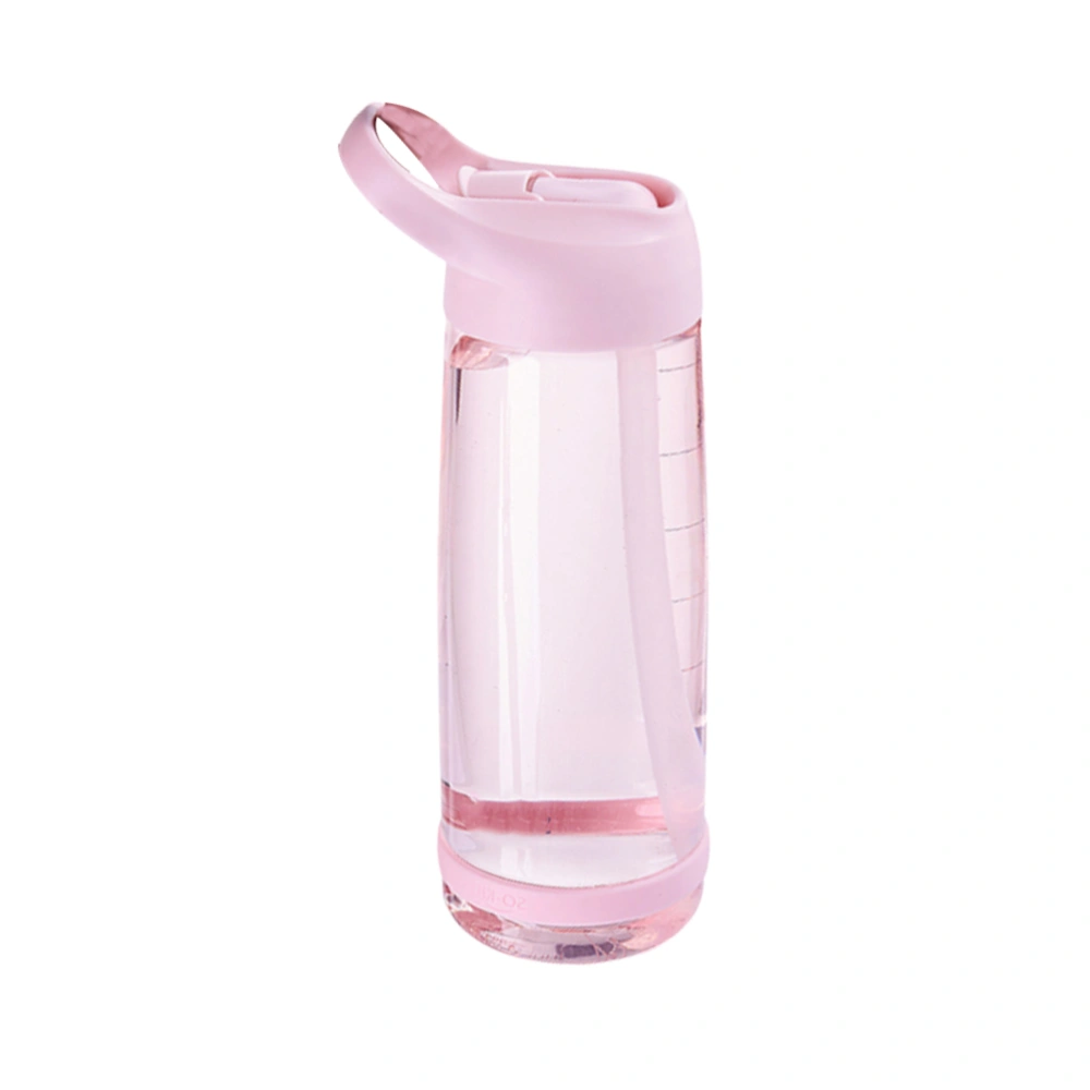 850ml Portable Drinking Water Bottle High Capacity Space Cup Sports Gym Training Water Bottle with Straw and Handle (Pink)