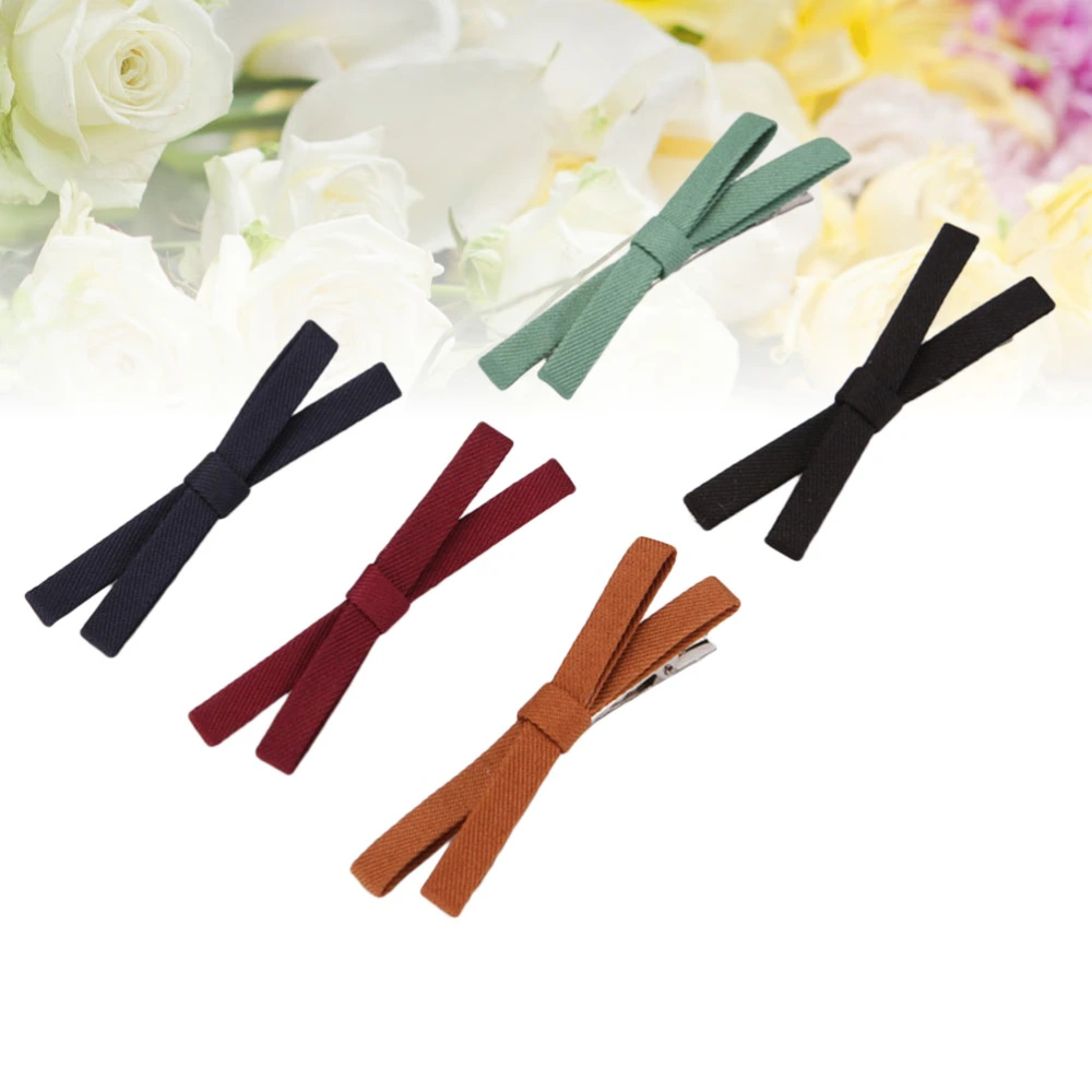 10PCS Cloth Bow Hair Clips Duck Clip Bowknot Barrettes Hair for Ladies and Girls (Black*2 + Khaki*2 + Wine Red*2 + Grey*2 + Navy*2)