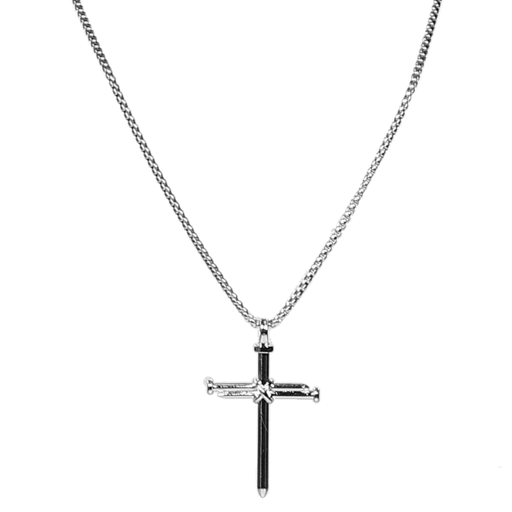 1pc Man Cross Shape Neck Pendant Man‘s Cool Hip Hop Choker Stylish Neck Jewelry