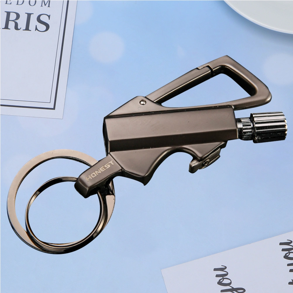1Pc Outdoor Survival Igniter Camping Urgency Igniter Keyring Shaped Kerosene Igniter (Black)