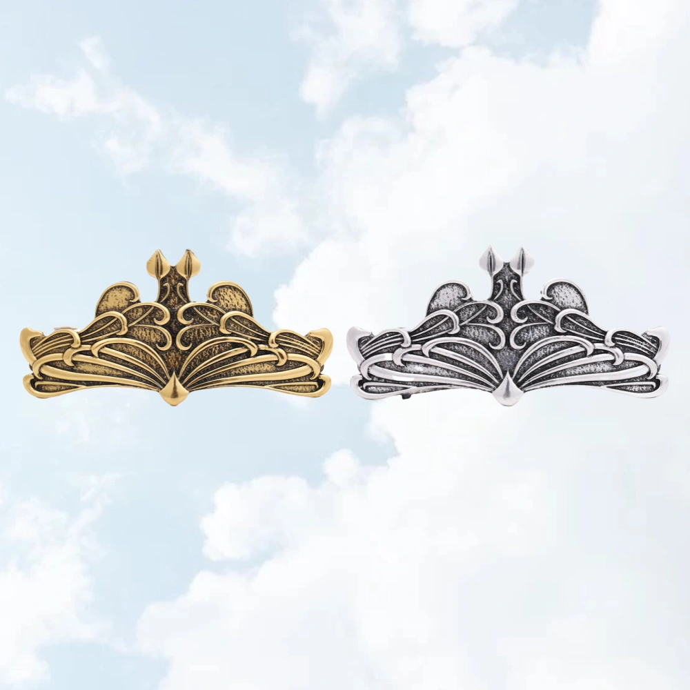 2Pcs Alloy Hair Clips Vintage Hair Retro Barrette Ancient Customs Hair Grip Antique Silver Antique Golden