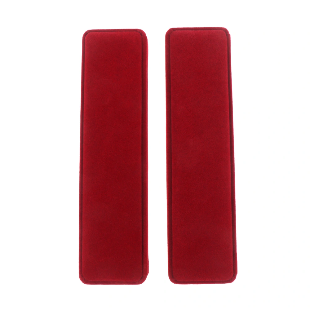 2Pcs High-end Flannel Jewelry Boxes Delicate Necklace Pendants Earrings Jewelry Storage Container (Wine Red)