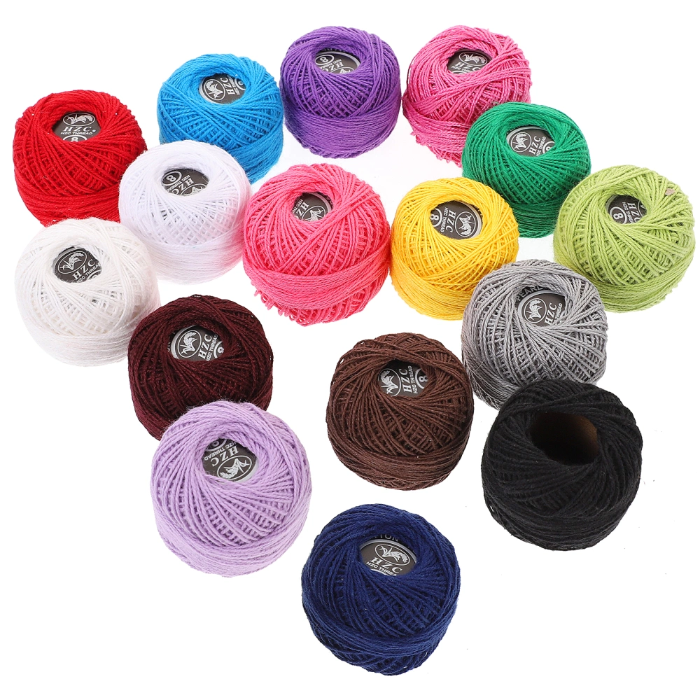 16 Roll Embroidery Thread Set Cross Stitch Embroidery Wool Cotton Line Craft Supplies for Home Gift Making (Random Color)