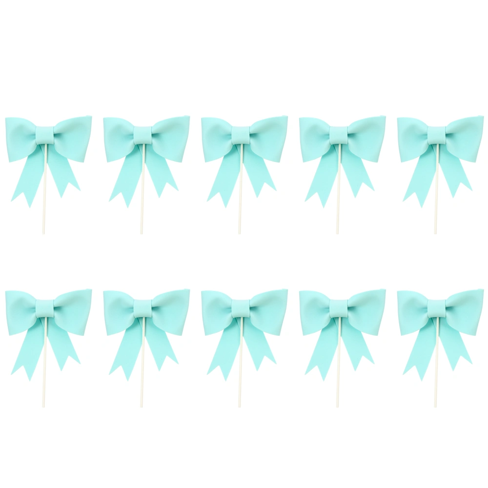 10Pcs Party Bow Cake Decor Toppers Birthday Wedding Festival Cupcake Toppers