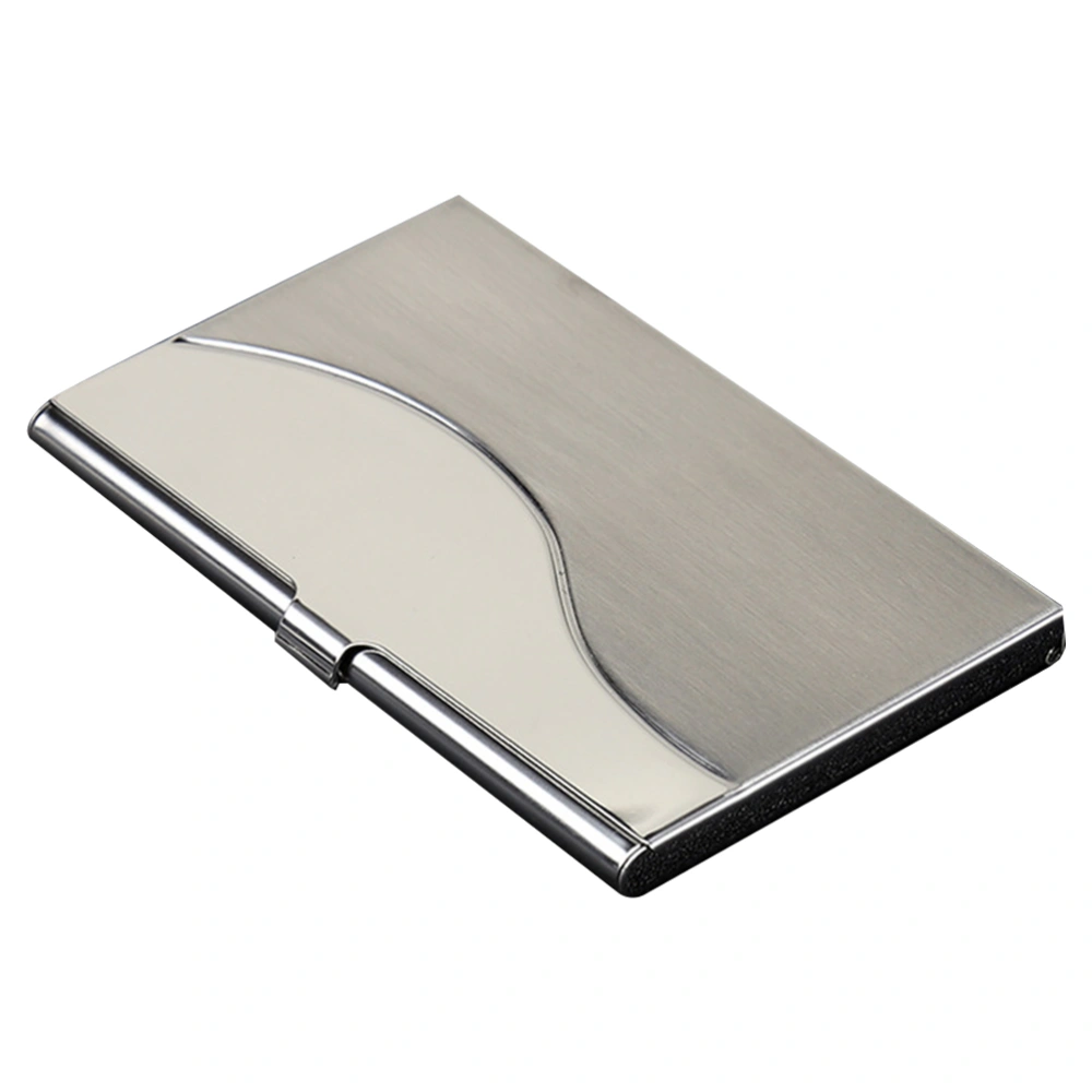 Large Capacity Case Stainless Steel Working Holder Metal Name Case Silver (S Shape)