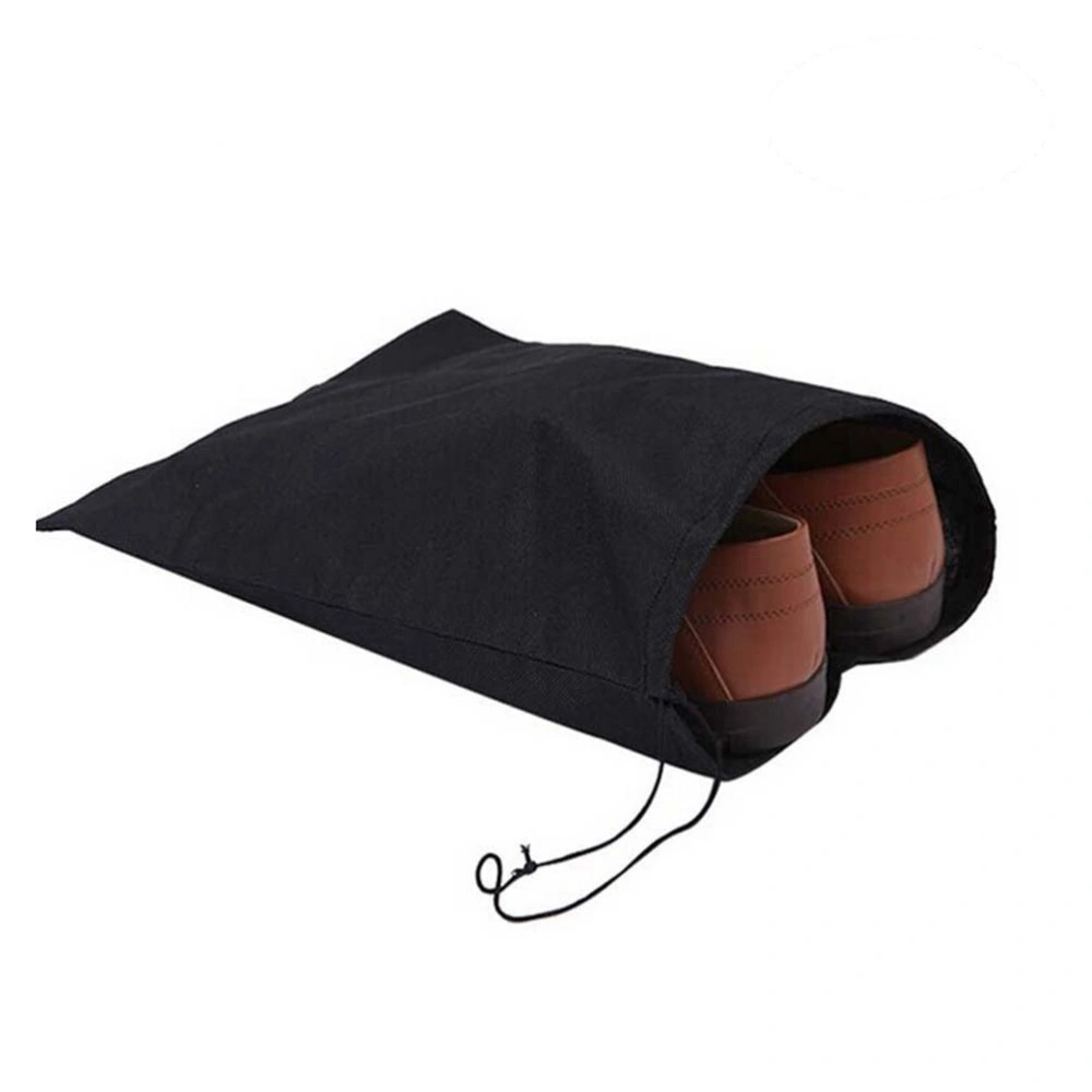 10 Pcs 30x40cm Non-woven Fabric Drawstring Bags Gift Pouch Shoes Bags for Kids Gym(Black)