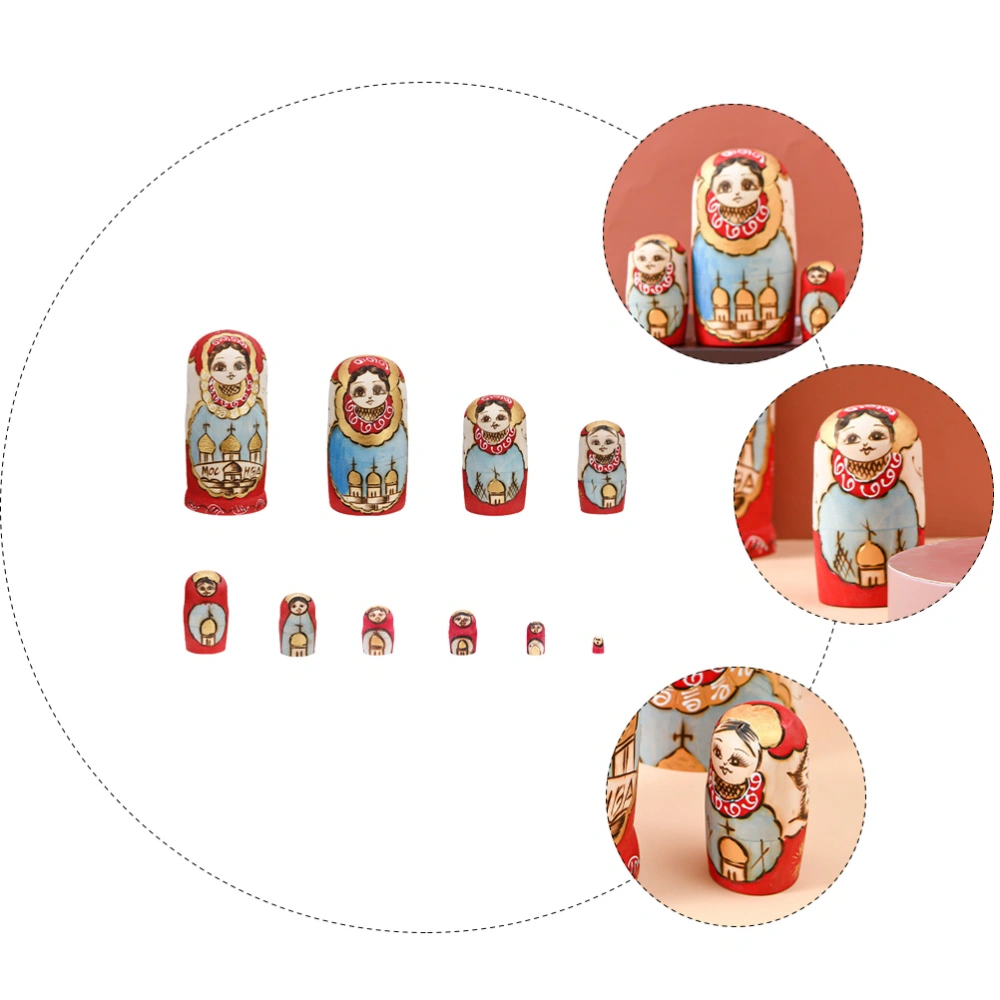 1Set Wooden Russian Matryoshka Creative Nesting Doll Chic Home Adornment