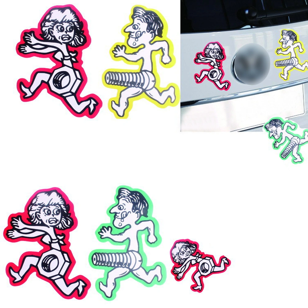 Men Chase Women Nuts Bolts Car Sticker Personalized Funny Stickers Motorcycle Car Bumper Window Sticker (Red + Yellow)