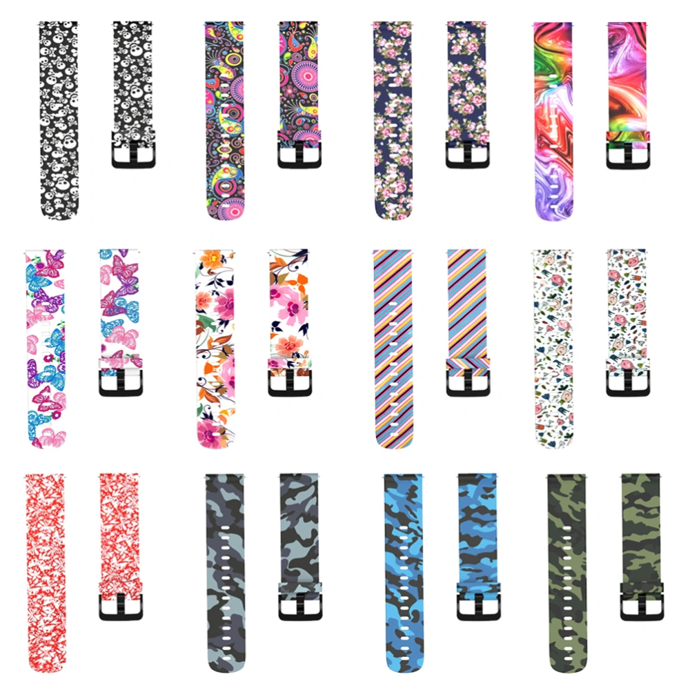 Youth Version Watchband Silicone Wristband Multi-pattern Watch Strap Compatible for Watch Style