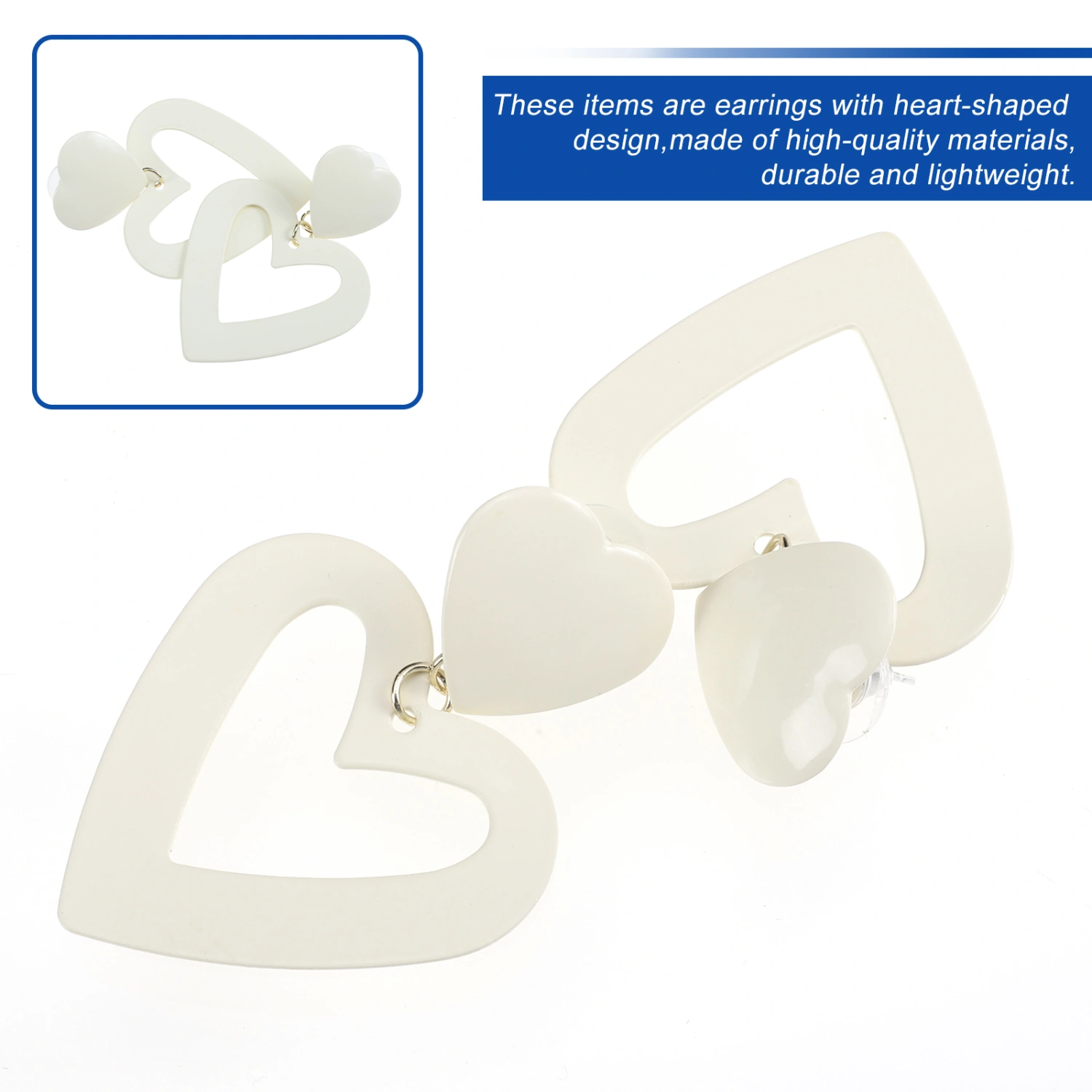 1 Pair Simple Earrings Heart-shaped Alloy Earrings Chic Girl Earrings Jewelry