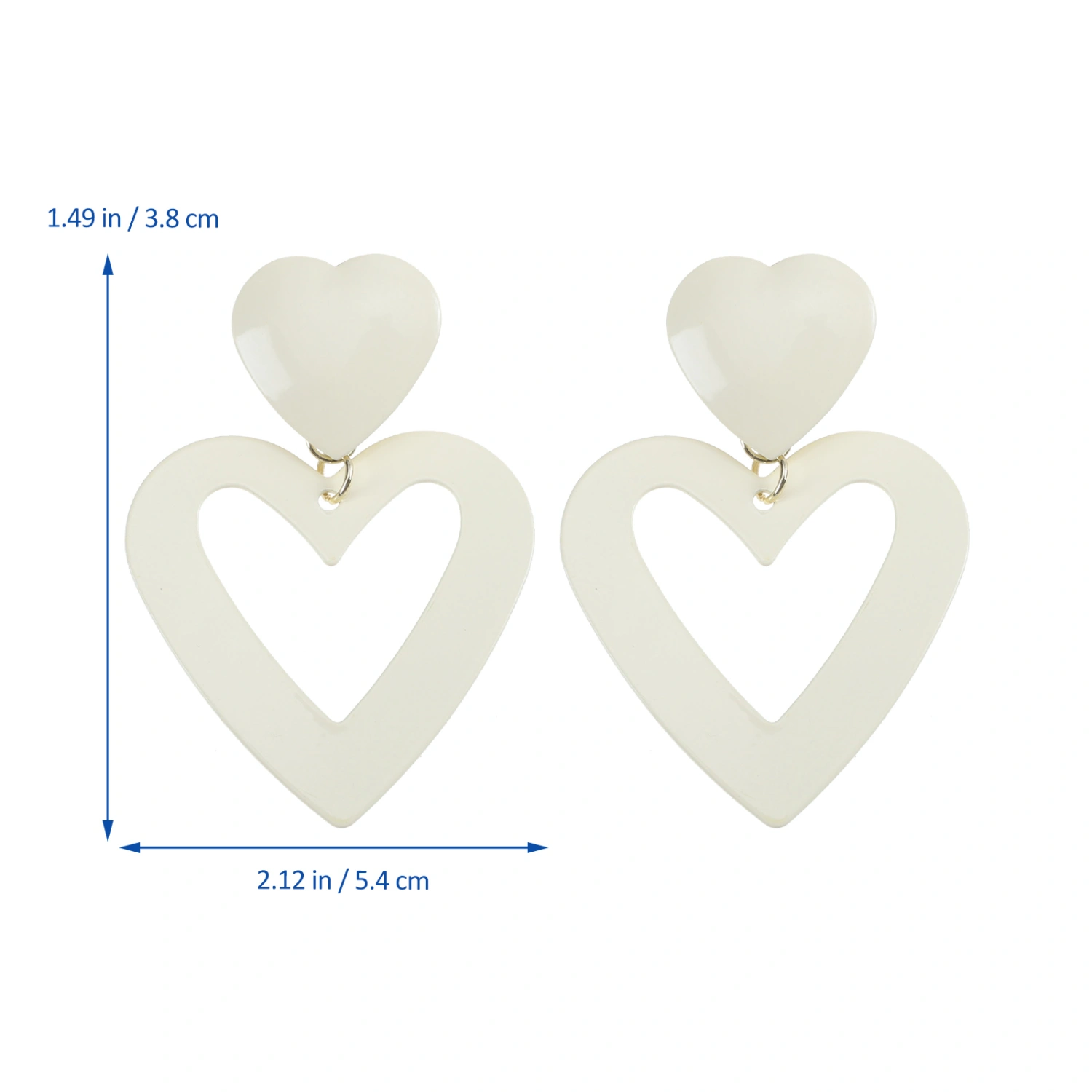 1 Pair Simple Earrings Heart-shaped Alloy Earrings Chic Girl Earrings Jewelry