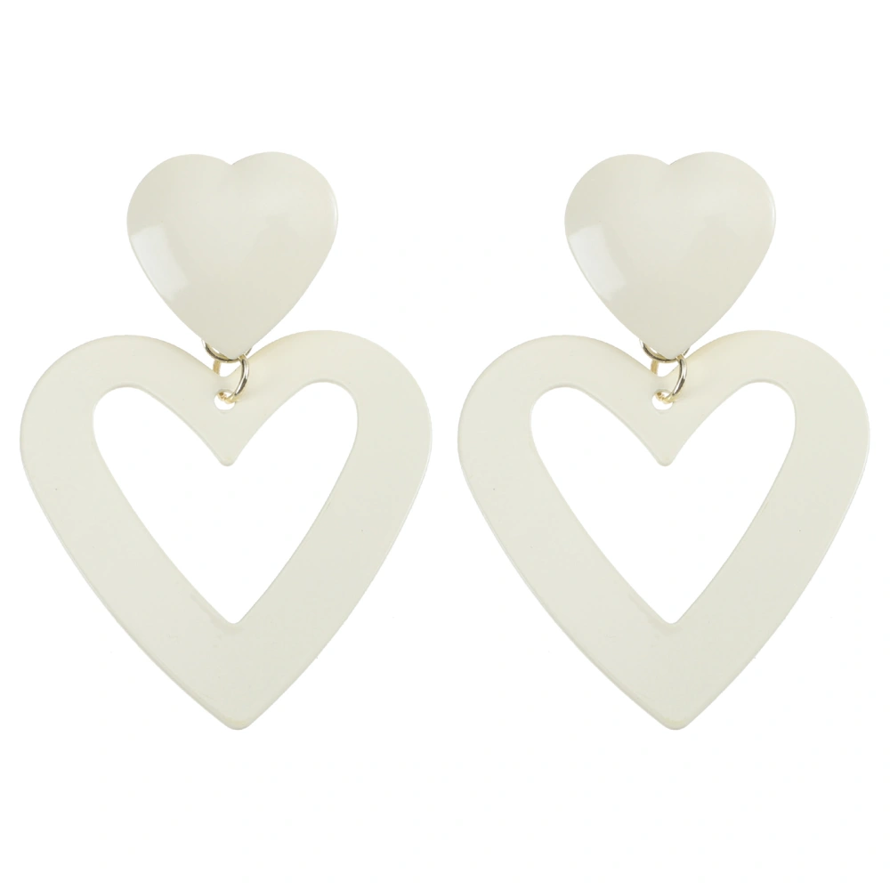 1 Pair Simple Earrings Heart-shaped Alloy Earrings Chic Girl Earrings Jewelry