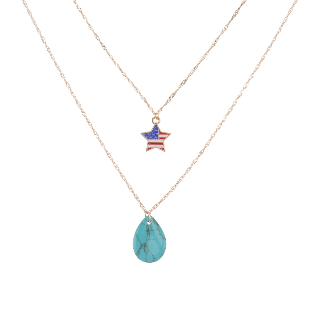 1 Pair Independence Day Jewelry Pendant Necklace for Home (Assorted Color)