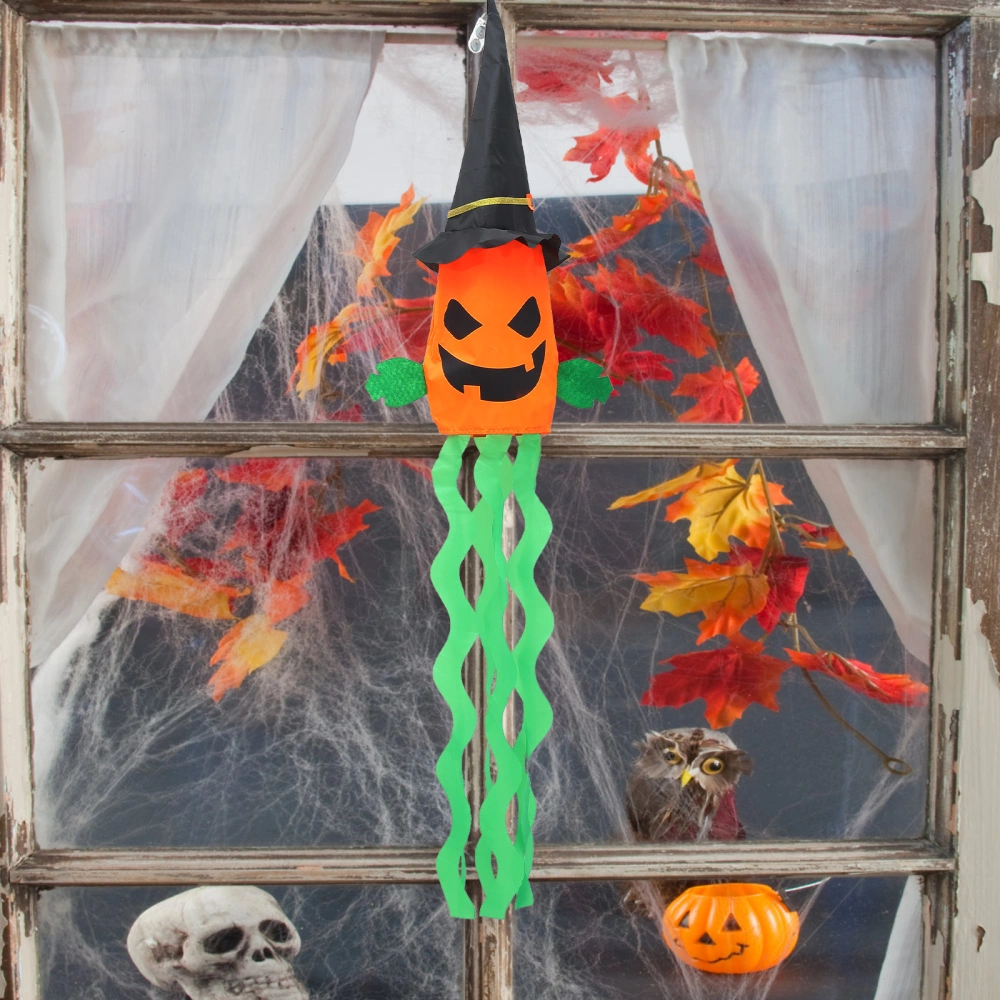 Halloween Yard Decoration Wind Sock Garden Hanging Flag Wind Flag with Light