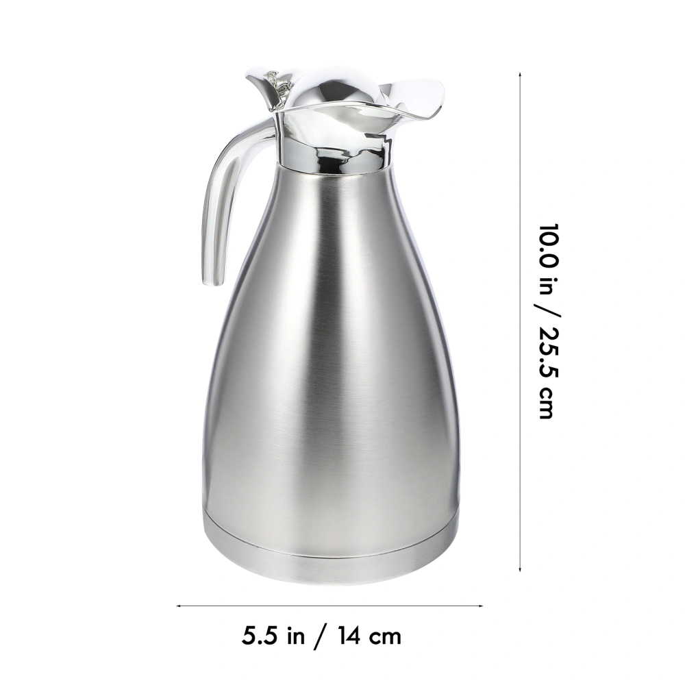 Stainless Steel Water Bottle Pot Insulated Kettle Thermal Bottle Household Water Container for Home Restaurant (Silver 1.5L Double-layer Insulated Pot)