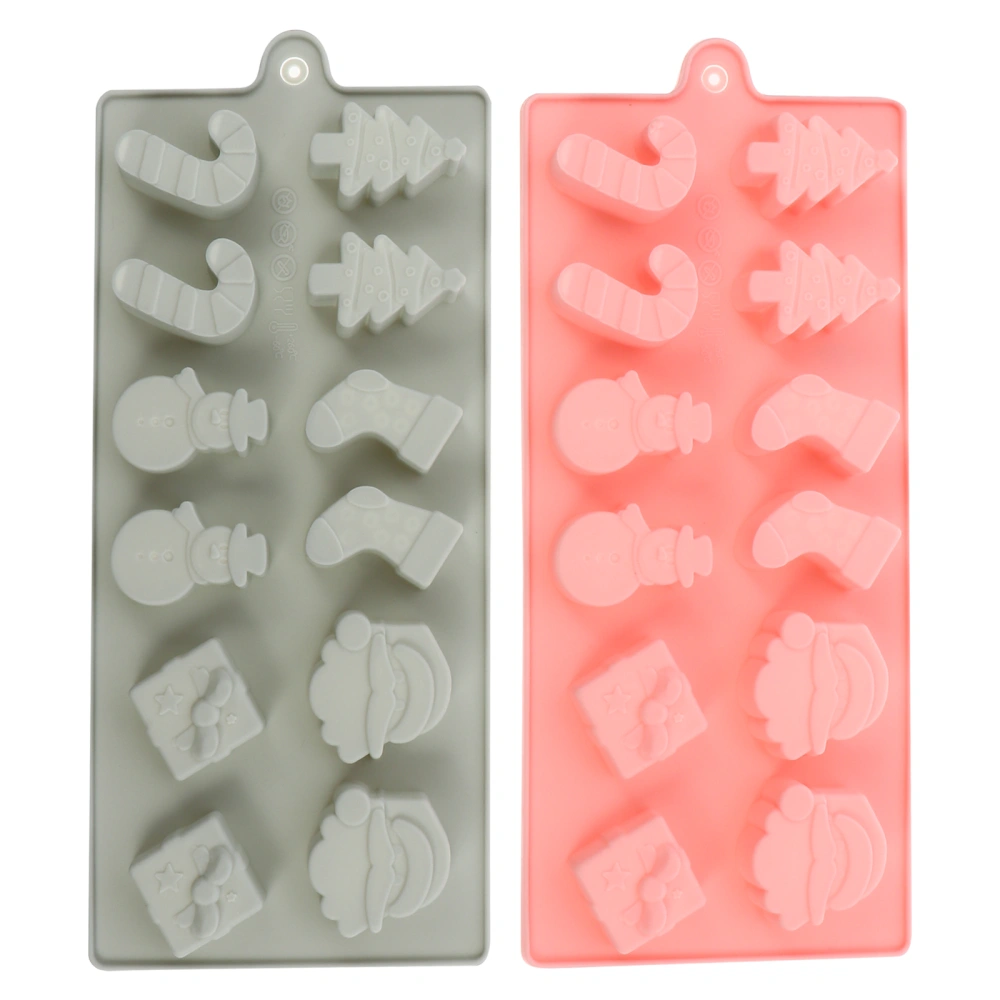 2 Pcs Creative DIY Molds Adorable Ice Cube Molds Baking Molds (Blue Pink)