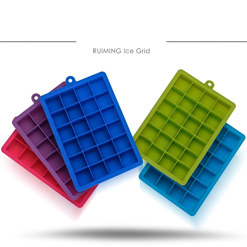 24 Cavity Square Shaped Silicone DIY Chocolate Candy Cupcake Jelly Baking Mould Mold Ice Cube Tray (Light blue)