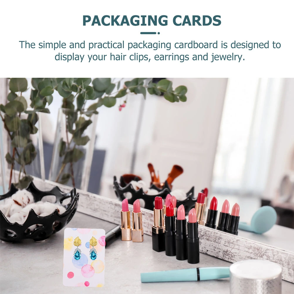 100pcs Earring Display Cards Holders Small Rectangle Cardstock Tags for Earring Studs