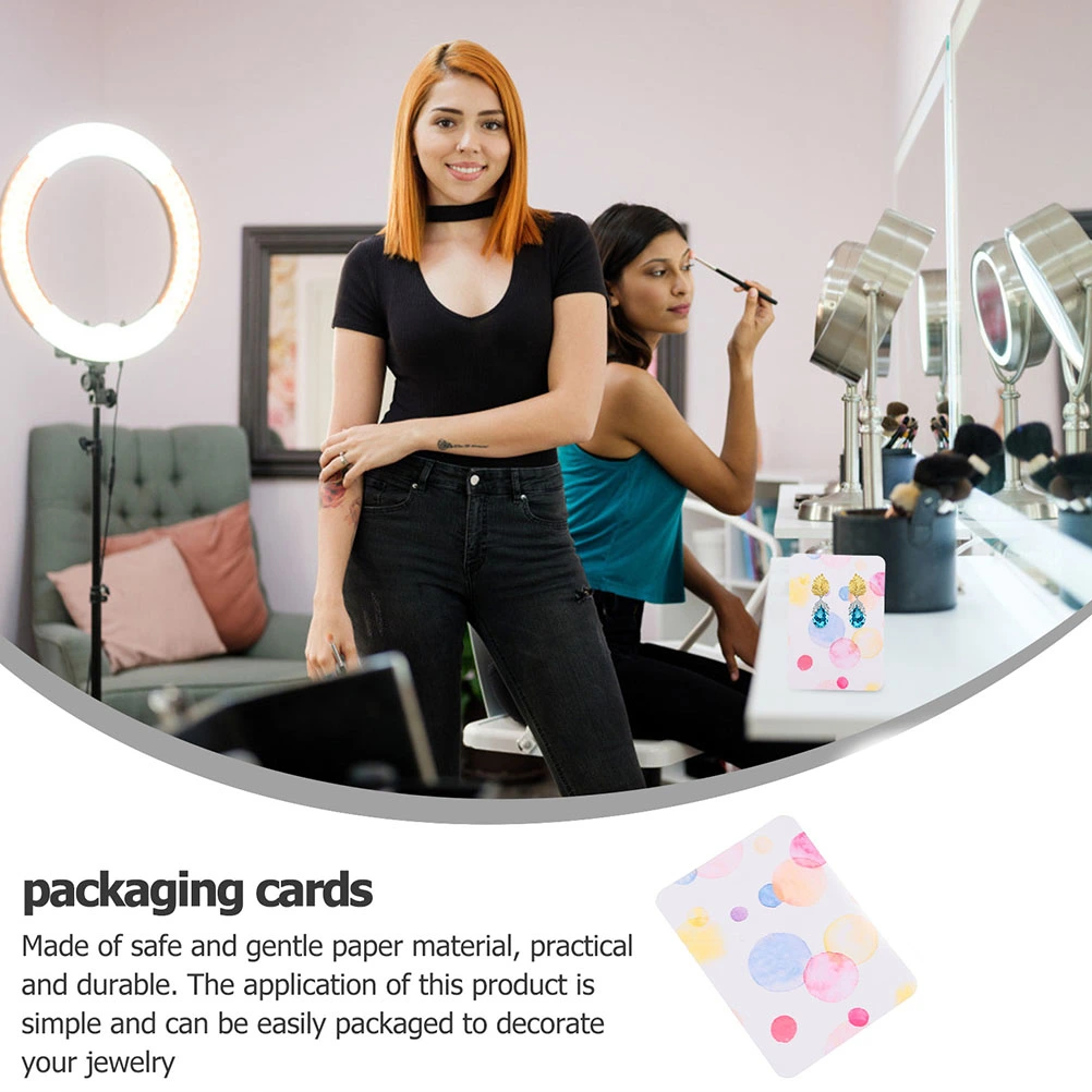 100pcs Earring Display Cards Holders Small Rectangle Cardstock Tags for Earring Studs