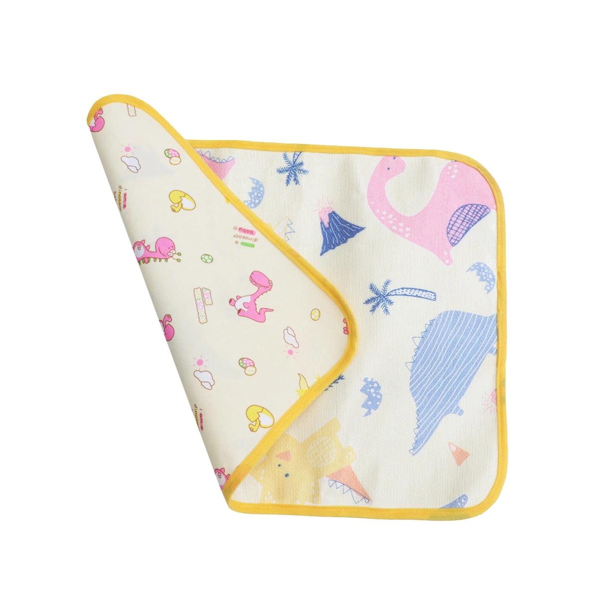 Cartoon Dinosaur Printed Pet Pee Pad Double-sided Waterproof Dog Cat Mat Reusable Super Absorbent Puppy Training Pad Floor Mat (Yellow, S)