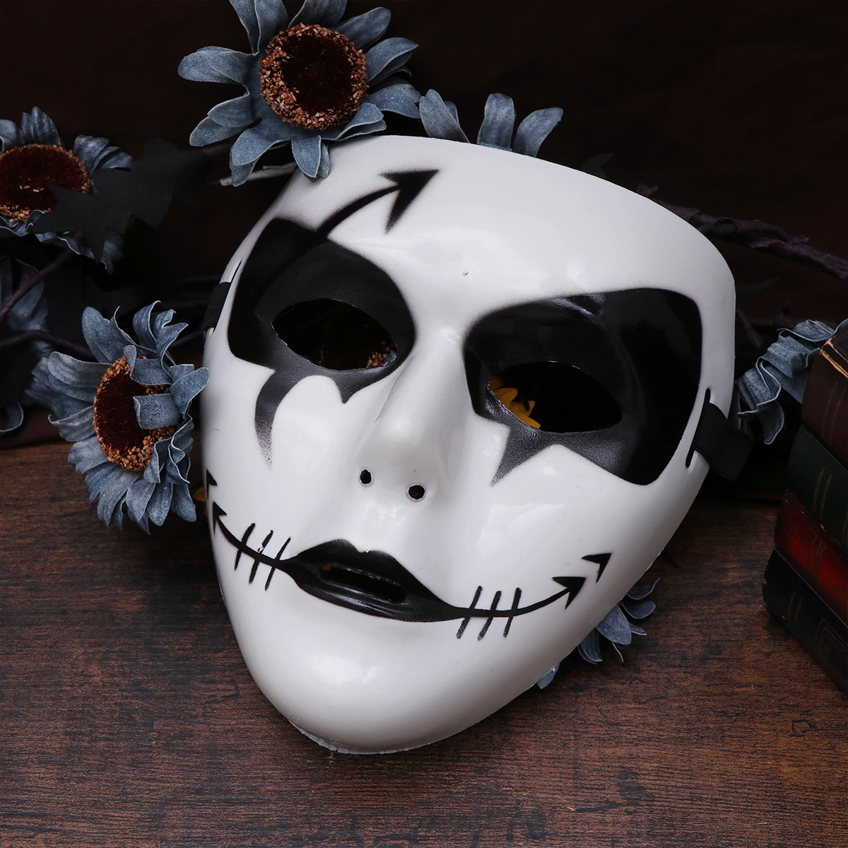 2pcs Scary Death Mask Dancer Mask Halloween Masquerade Cosplay Party Costume Prop Dress-up Accessory
