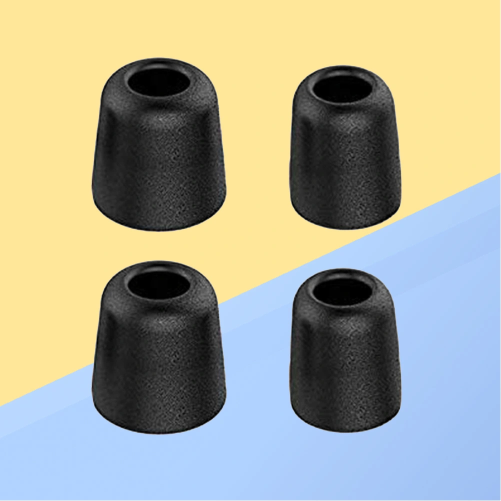 4 Pcs Memory Earphone Earbuds Tips Premium Replacement Eartips Noise Reducing Earbud Tips Comfortable Secure Fit for Workouts (3/4mm, Black)