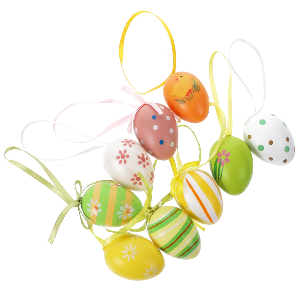 24pcs Easter Egg Ornaments DIY Egg Party Pendants Egg Painting Toys (Mixed Style)