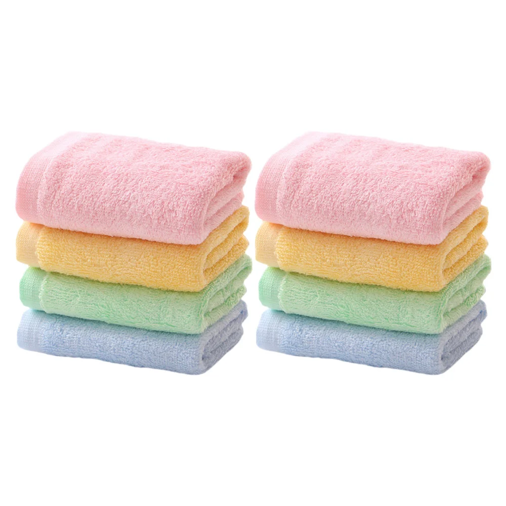 8Pcs Absorbent Towels Face Washing Towels Washcloth Kids Face Towels