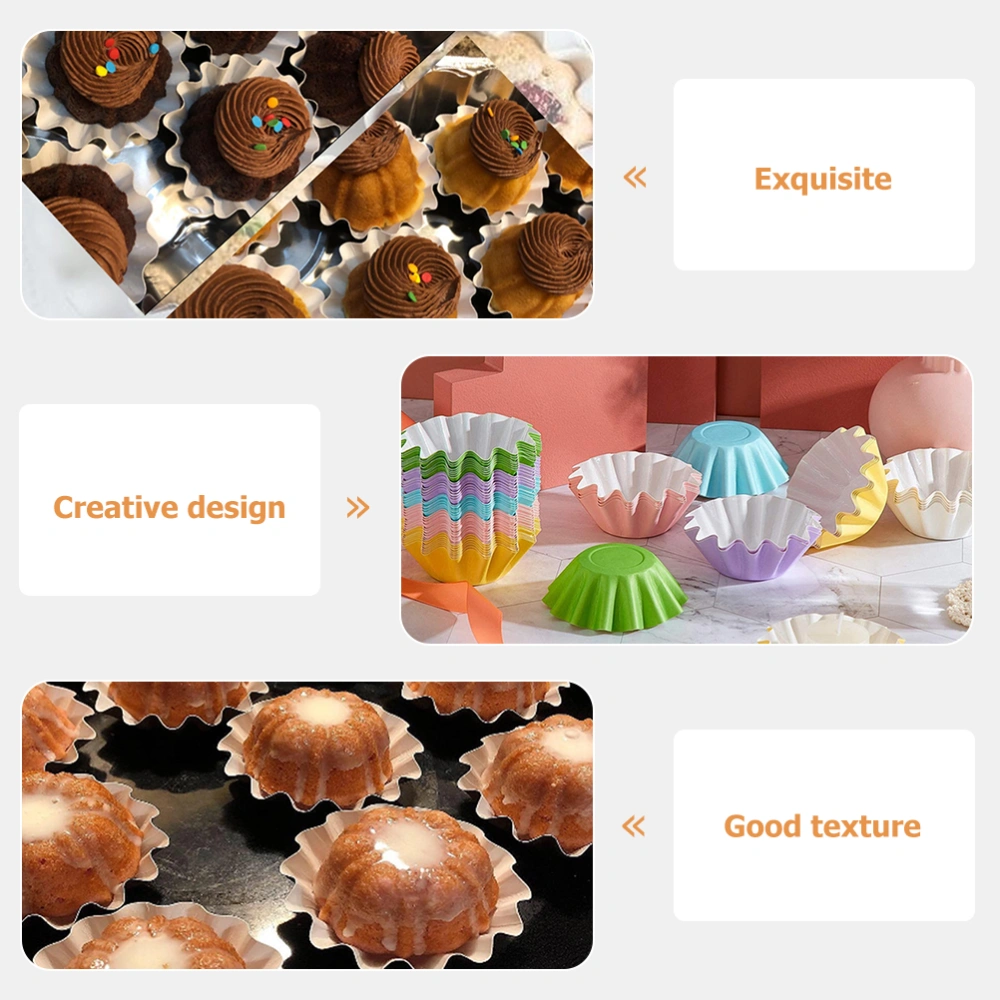 50Pcs Household Cupcake Wrappers Multi-function Baking Cups Convenient Cupcake Liners (Mixed Color)