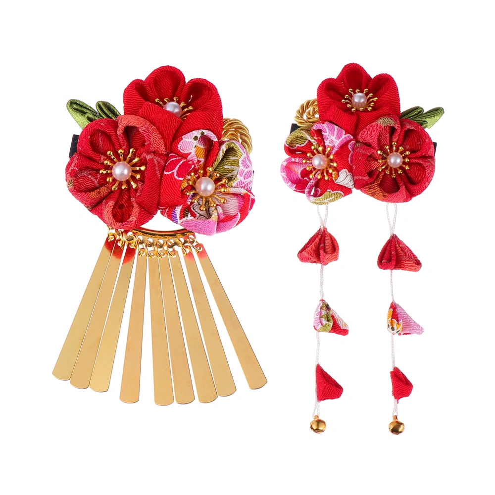 2pcs Retro Cloth Headwear Flower Shape Hair Accessories Chic Hair Ornaments