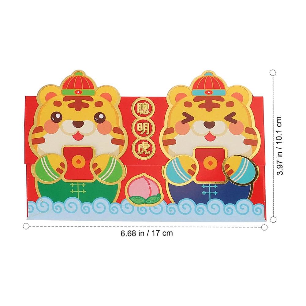 40pcs Paper Red Envelopes New Year Red Envelopes Tiger Shaped Red Envelopes