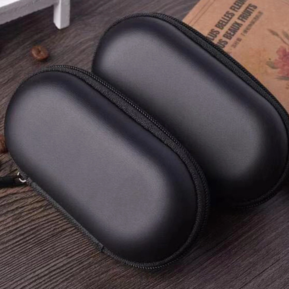 10PCS Shock-proof Earphone Storage Bag EVA Earphone Bag for Home (Black)