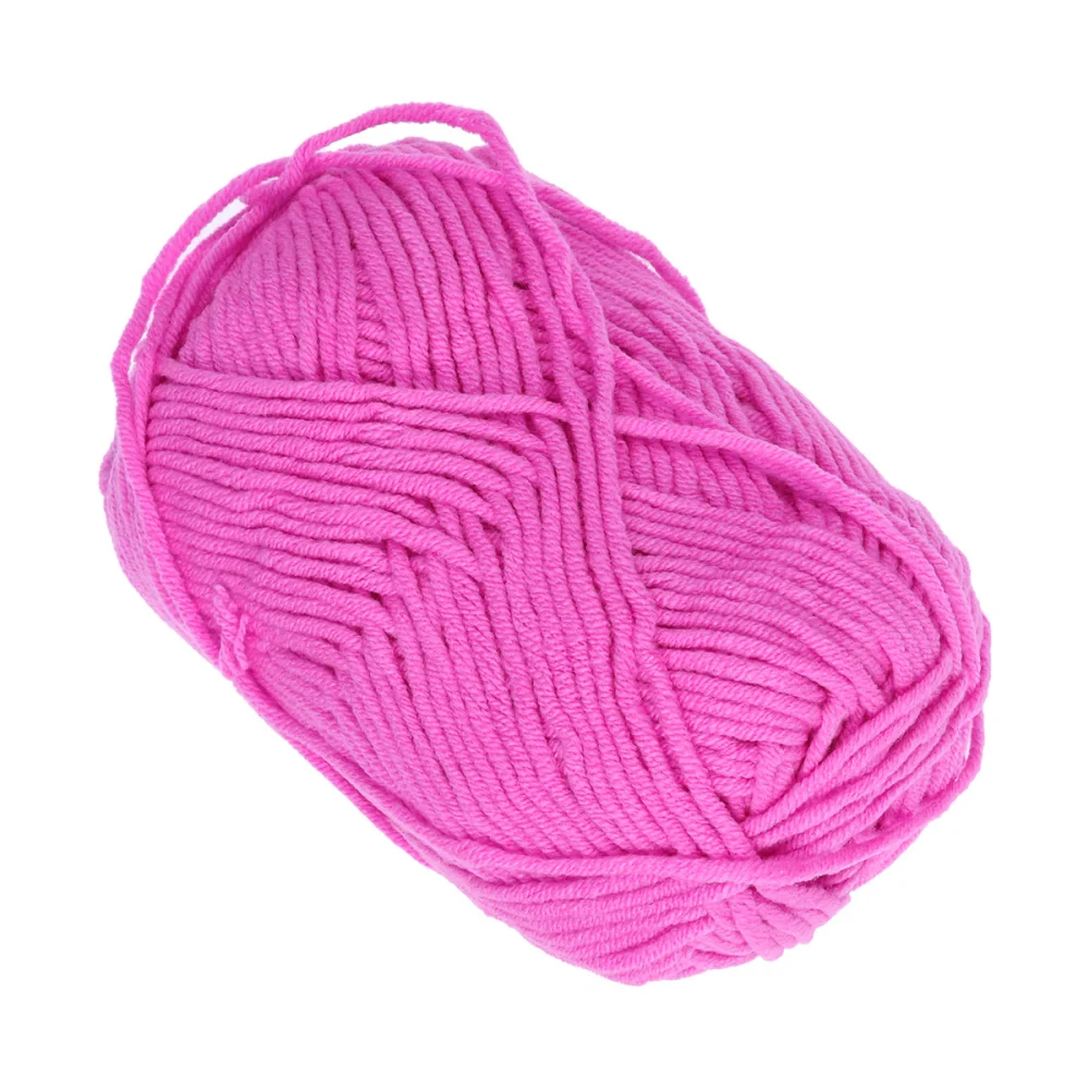 50g Milk Cotton Yarn Cotton Chunky Hand-woven Crochet Knitting Wool Yarn Warm Yarn for Sweaters Hats Scarves DIY (Purple Pink)