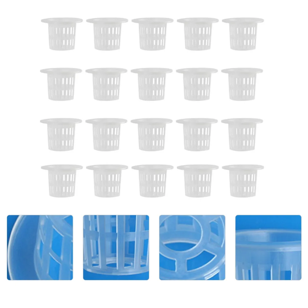 100pcs Plastic Net Cup Plant Cups Nursery Cup Soilless Culture Cup for Garden