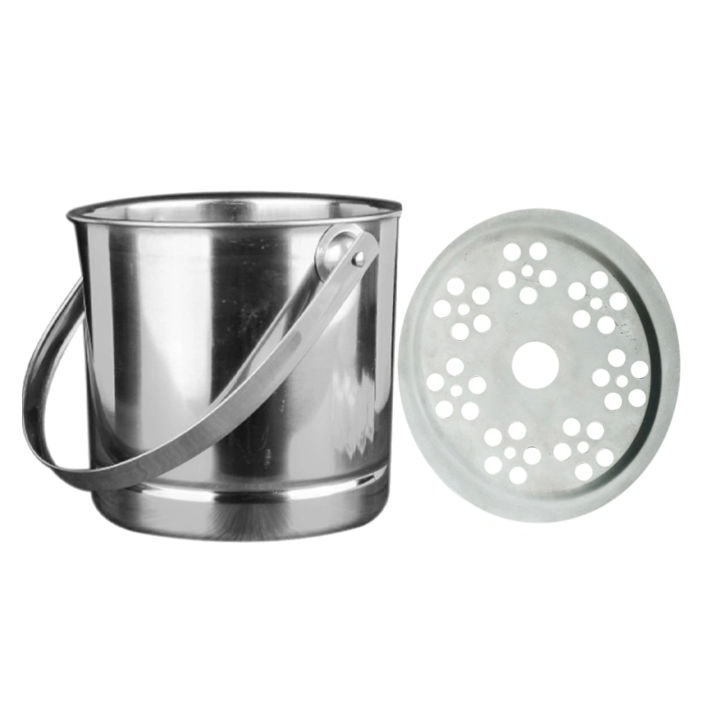 1Pc Stainless Steel Ice Bucket Portable Ice Chiller Cooler with Handle Ice Cube Container for Wine Champagne Beer KTV Bar (Silver)