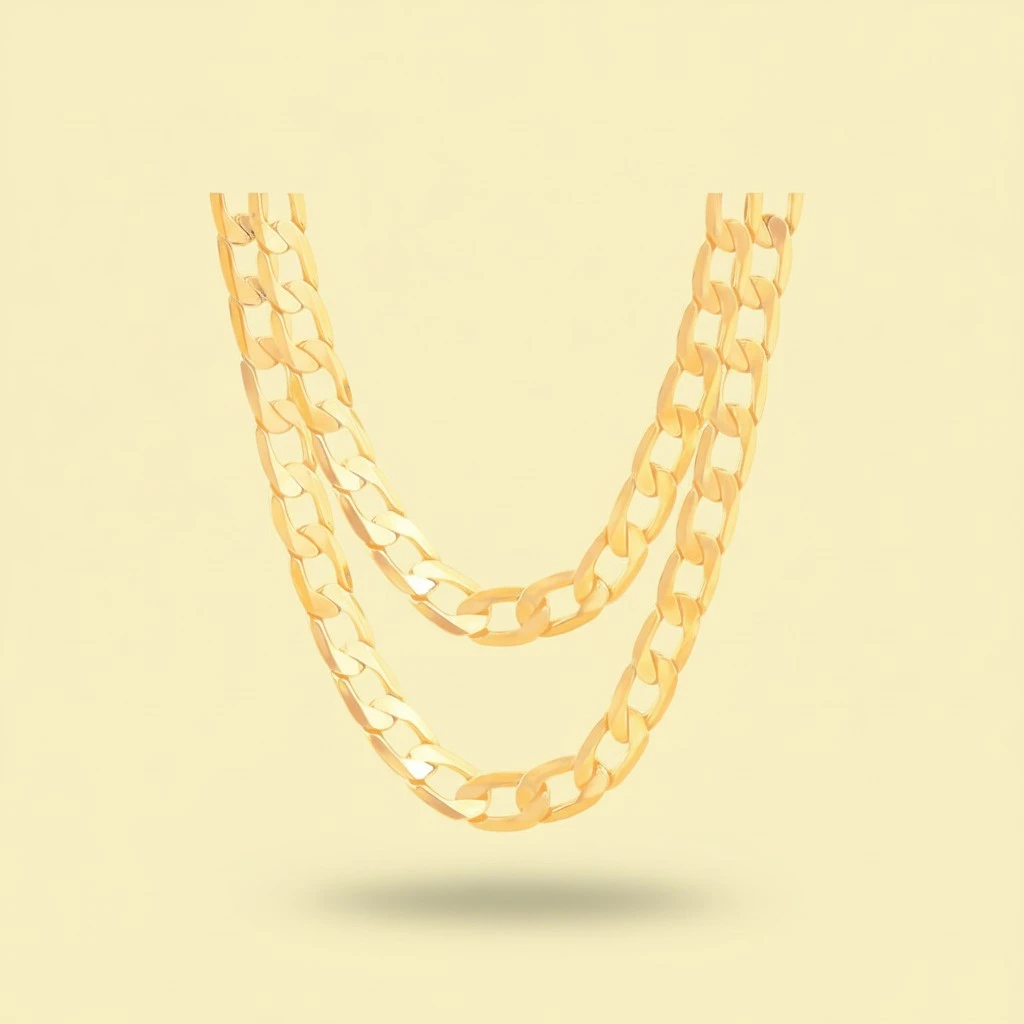24 Inch Men Chain Hip Hop Necklace Punk Style Jewelry 18K Gold Plated Link Chain 6mm