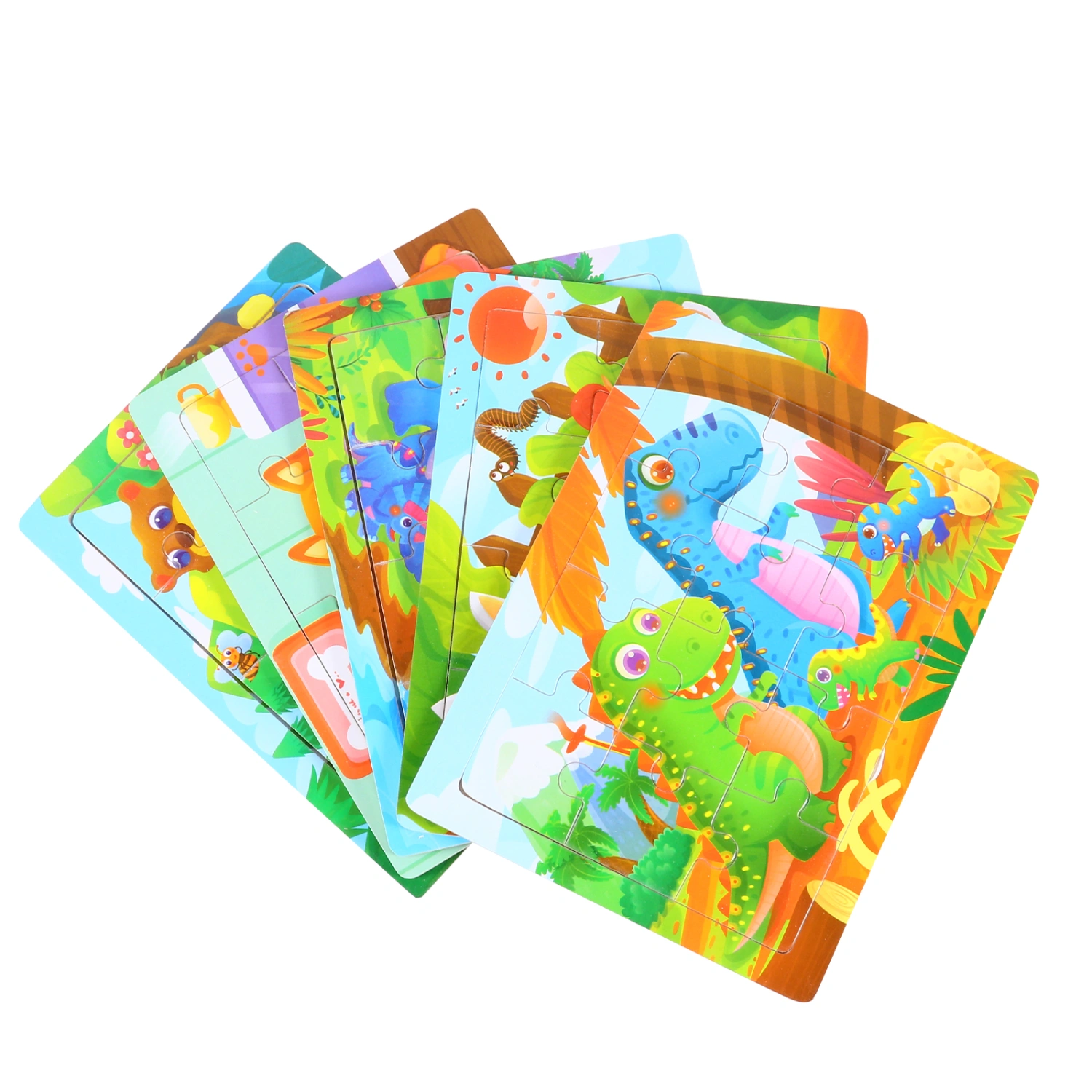 5pcs Wooden Puzzles Animal Jigsaw Puzzles Preschool Learning Educational Toys