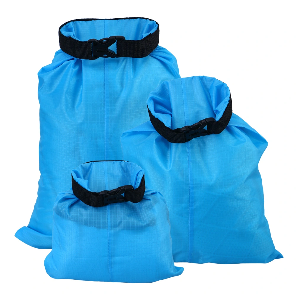 WINOMO 3pcs 1.5L+2.5L+3.5L Waterproof Dry Bag Storage Pouch Bag for Camping Boating Kayaking Rafting Fishing (Sky Blue)