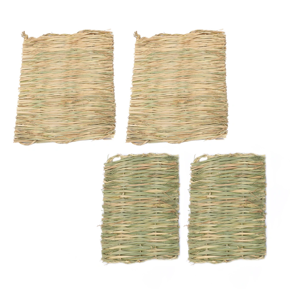 4pcs Natural Woven Grass Cushion Cooling Pet Cushion Straw Hamster Grass Nest