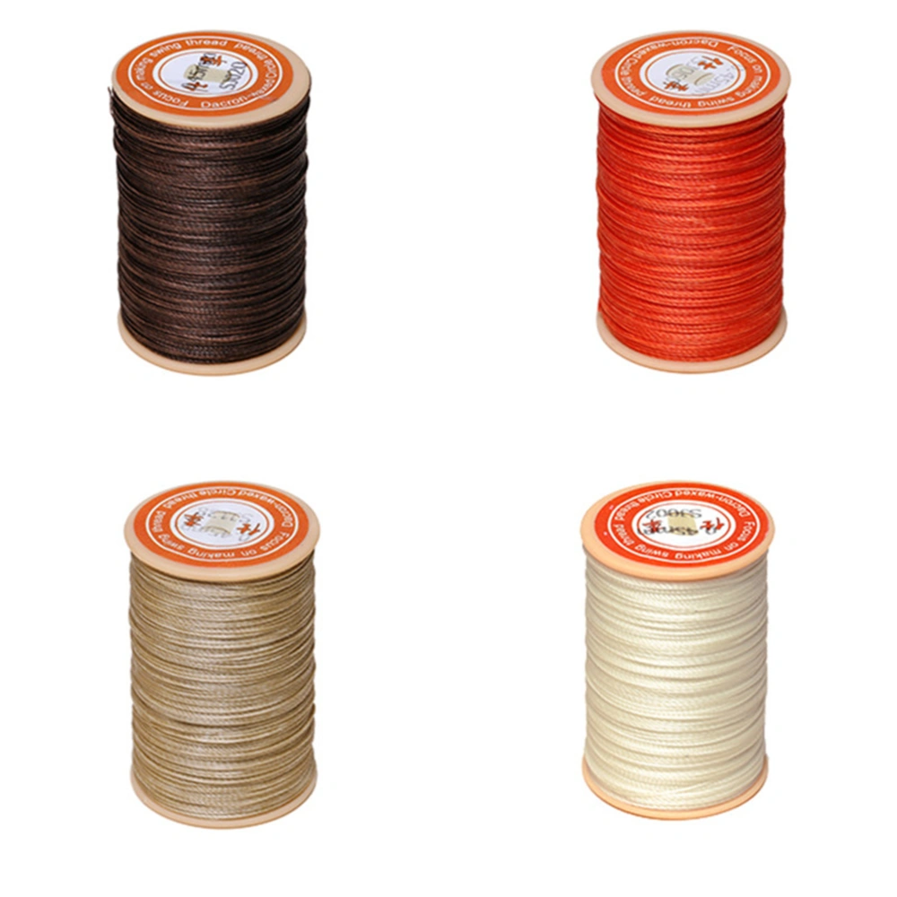 1PC 0.45mm Round Waxed Thread Leather Sewing Thread Hand Stitching Thread for Craft DIY (Rice White)