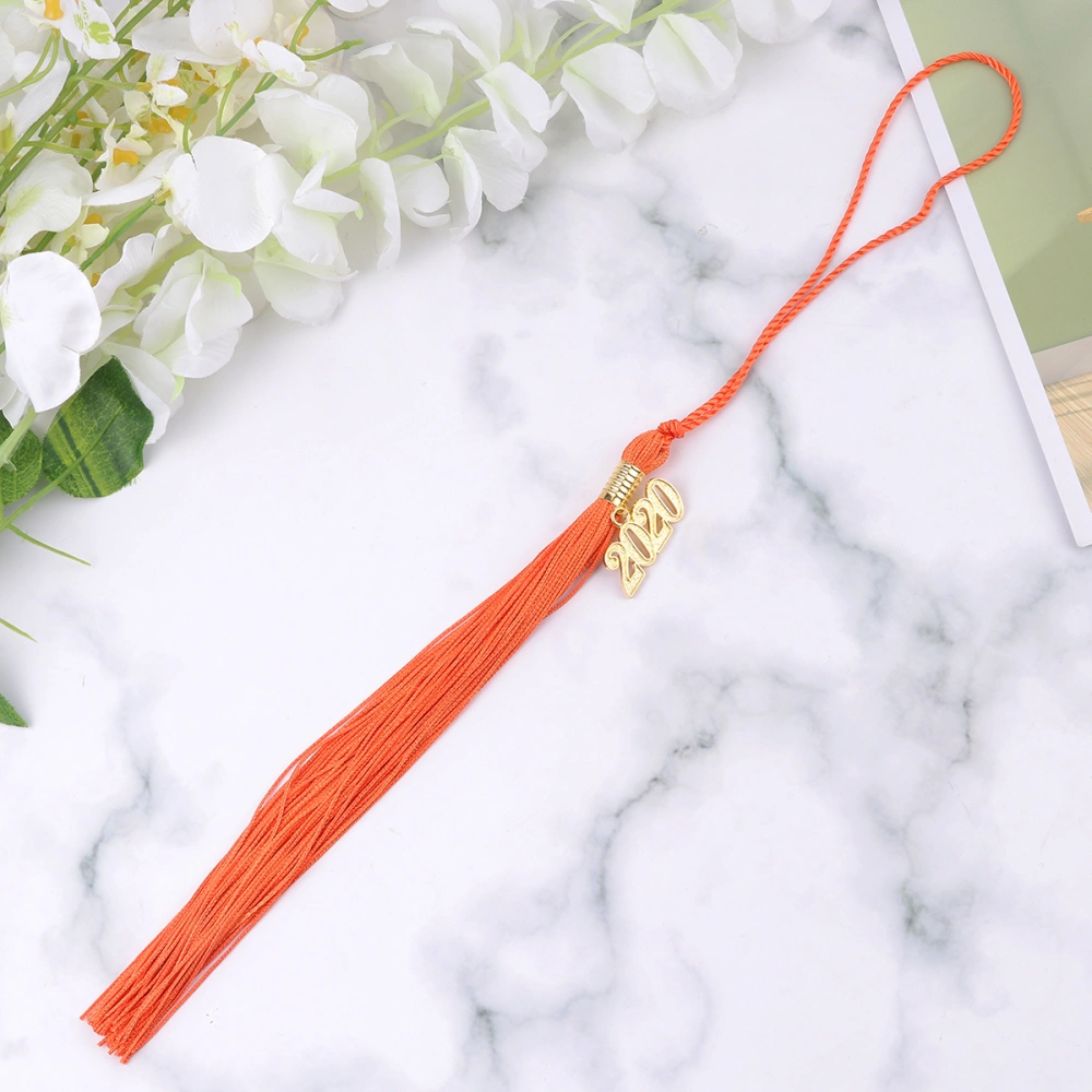 6pcs 2020 Academic Graduation Hat Tassel Graduation Season Doctor Tassel Honor Decorative Tassel (Orange)